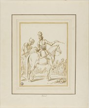 Knights on Horseback, n.d., Charles Parrocel, French, 1688-1752, France, Pen and brown ink, with