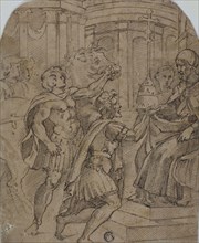 Study for the Emperor Constantine Offering the Tiara to Pope Sylvester, n.d., After Raffaello
