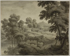 Italianate Landscape with Castle, Trees and Water in Foreground, n.d., School of Nicolas Poussin,