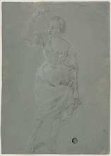 Dancing Woman, n.d., Pierre-Jacques Volaire, French, 1729-1799, France, Black and white chalk, on