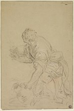 Man Kneeling With Jug (recto), Standing Man (verso), n.d., Possibly Nicolas Poussin, French,