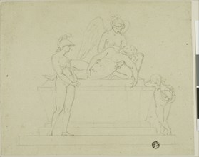 Project for a Tomb, Three Figures and an Angel (recto), Project for a Tomb: Three Figures and an
