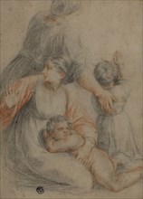 Woman and Children, n.d., After Raffaello Sanzio, called Raphael, Italian, 1483-1520, Italy, Red