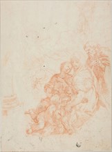 Holy Family with the Infant Saint John, n.d., after Ciro Ferri, Italian, 1634-1689, Italy, Red