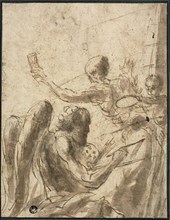 Allegory of Time and Fame, n.d., Attributed to Baccio del Bianco, Italian, 1604-1656, Italy, Pen