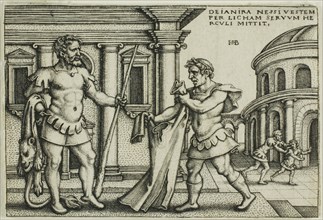 Lichas Bringing the Garment of Nessus to Hercules, from The Labors of Hercules, n.d., Sebald Beham,