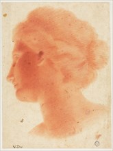 Head of Venus de Medici, n.d., Vincenzo Dandini, Italian, 1607-1675, Italy, Red chalk, with