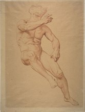Academic Nude, n.d., Alexandre Cabanel, French, 1823-1889, France, Red and brown Conté crayon on