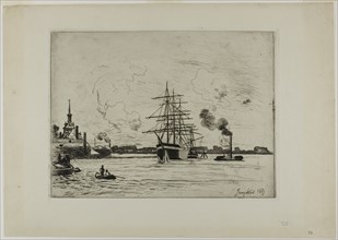 The Old Port of Rotterdam, 1863, Johan Barthold Jongkind, Dutch, 1819-1891, Holland, Etching on
