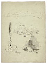 Sketches of Patmos, Sardis, Obelisk of Heliopolis, n.d., Unknown artist, possibly British, 19th