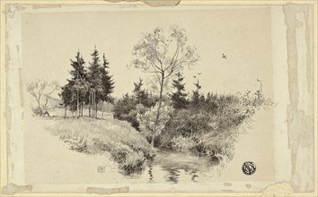 Brook in Forest, n.d., Unknown artist, possibly 19th century, Unknown Place, Pen and black ink on