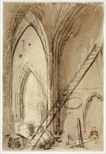 Teetertotter in Church Building, n.d., Unknown artist, possibly British, 19th century, United