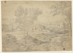 Italianate Landscape with Buildings, n.d., Follower of Nicolas Poussin, French, 1594-1665, France,