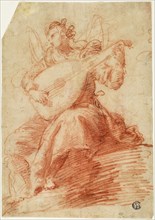 Angel Playing a Lute, n.d., Attributed to Jacopo Confortini (Italian, 1602-1672), or possibly