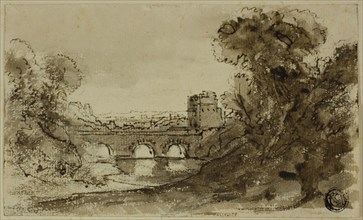 Italianate River Landscape with Bridge with Tower, n.d., Possibly after Claude Lorrain (French,