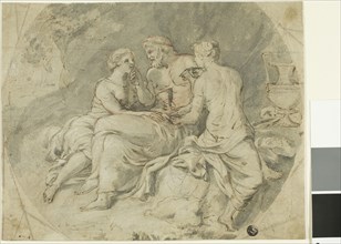 Lot and His Daughters, 17th century, Follower of Charles Le Brun, French, 1619-1690, France, Pen
