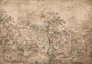 Landscape with Abraham and Angels, 1567, Attributed to Hans Bol, Netherlandish, 1534-1593,