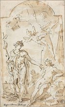Bacchus and Ariadne, n.d., Gaspare Diziani, Italian, 1689-1767, Italy, Pen and brown ink, with