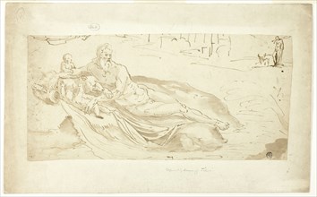 River Tiber, with Romulus and Remus, n.d., probably Italian, Late 16th Century, Italy, Pen and