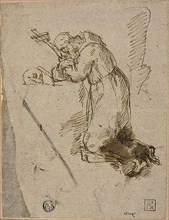 St. Francis of Assisi in Prayer, n.d., Unknown Artist, possibly Italian, 17th century, Italy, Pen