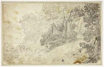 Wooded River Landscape with View of Castle, n.d., Unknown Artist, Flemish, 17th century, Flanders,