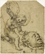 Two Sketches: Kneeling Putto Holding a Head (recto) Details of a Nude Male Child (verso), n.d.,
