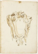 Design for Escutcheon, with Skulls and Books, n.d., Unknown Artist, possibly Italian or German,