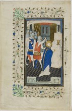 The Murder of Thomas Becket, page one, from a Book of Hours, 1430/40, Flemish (Bruges), Nicolas