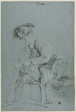 Seated Man with Dog, n.d., Possibly Pierre-Jacques Volaire, French, 1729-1799, France, Black and