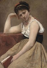 Interrupted Reading, c. 1870, Jean-Baptiste-Camille Corot, French, 1796-1875, France, Oil on canvas