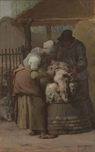 The Sheepshearers, 1857/61, Jean-François Millet, French, 1814-1875, France, Oil on canvas, 41.2 ×