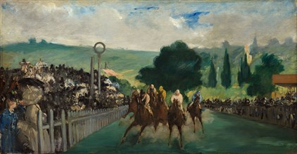 The Races at Longchamp, 1866, Édouard Manet, French, 1832-1883, France, Oil on canvas, 44.0 × 84.2