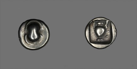 Hemidrachm (?) (Coin) Depicting a Shield, early 4th century BC, Greek, Greece, Silver, Diam. 1.5