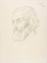 Head of a Man, 1877, Alphonse Legros, French, 1837-1911, France, Pen and brown ink, over graphite,