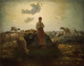 The Keeper of the Herd, 1871/74, Jean-François Millet, French, 1814-1875, France, Oil on canvas, 71