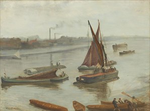 Grey and Silver: Old Battersea Reach, 1863, James McNeill Whistler, American, 1834–1903, London,