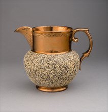Pitcher, 1810/20, England, Staffordshire, Staffordshire, Lead-glazed earthenware with lustre
