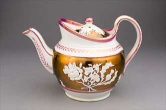Teapot with Symbols of England, Ireland, and Scotland, c. 1830, England, Staffordshire,