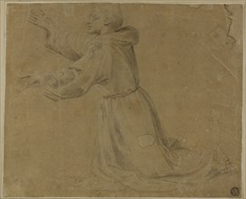 Kneeling Monastic Saint with Raised Arms, 1500/25, Circle of Giovanni Antonio Sogliani, Italian,