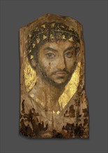 Mummy Portrait of a Man Wearing an Ivy Wreath, Early to mid–2nd century AD, Roman, The Fayum,