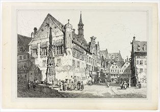 Rath Haus, Ulm, 1833, Samuel Prout (English, 1783-1852), probably printed by Charles Joseph