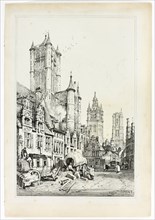 Ghent, 1833, Samuel Prout (English, 1783-1852), probably printed by Charles Joseph Hullmandel