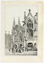 Hotel de Ville, Brunswick, 1833, Samuel Prout (English, 1783-1852), probably printed by Charles
