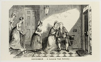 November, A General Post Delivery in Opposition from George Cruikshank’s Steel Etchings to The