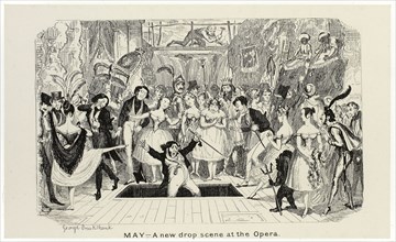 May, A New Drop Scene at the Opera from George Cruikshank’s Steel Etchings to The Comic Almanacks: