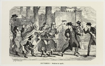 October, Notice to Quit from George Cruikshank’s Steel Etchings to The Comic Almanacks: 1835-1853,