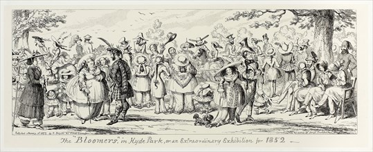 The Bloomers in Hyde Park, or an Extraordinary Exhibition for 1852 from George Cruikshank’s Steel