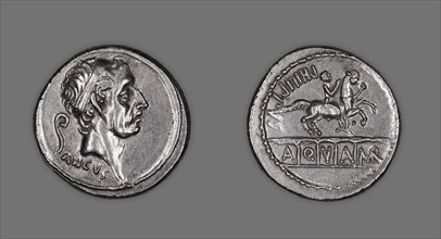Denarius (Coin) Portraying King Ancus Marcius, 56 BC, issued by L. Marcius Philippus, Roman, minted