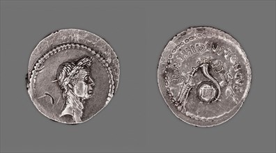 Denarius (Coin) Portraying Julius Caesar, 42 BC, issued by L. Mussidius Longus, Roman, minted in