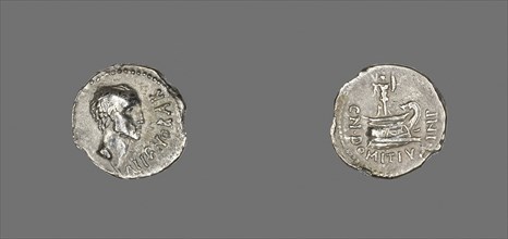 Denarius (Coin) Portraying Ahenobarbus, 41 BC, Roman, Roman Empire, Silver, Diam. 1.9 cm, 4.53 g
